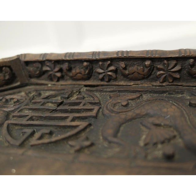Oriental Folk Art Carved Dragon Tray This is a lovely piece of hand carving, the tray is octagonal with a dragon at every...