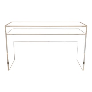 Contemporary Lucite Console With Shelf For Sale