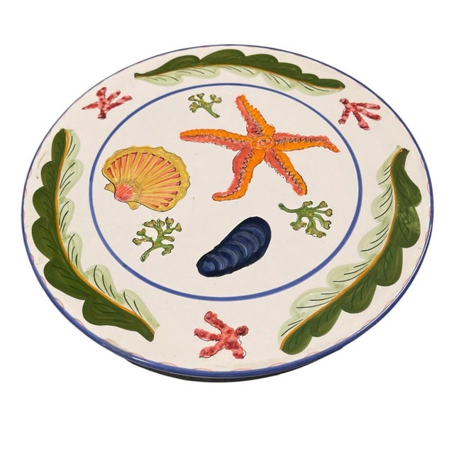 Mediterranean Style Hand-Painted Ceramic and Wrought Iron Coastal Martini Table For Sale - Image 4 of 12