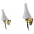 White Glass and Black & Golden Chrome Sconces in the style of Arlus, France, 1950s, Set of 2 For Sale - Image 12 of 12