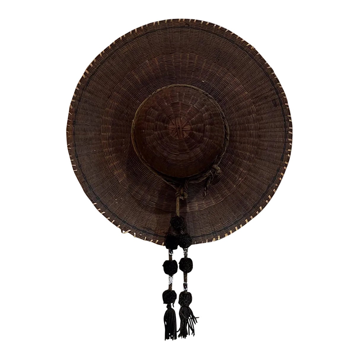 Vintage Handcraft Traditional Woven Douli Rice Hat Asia | Chairish