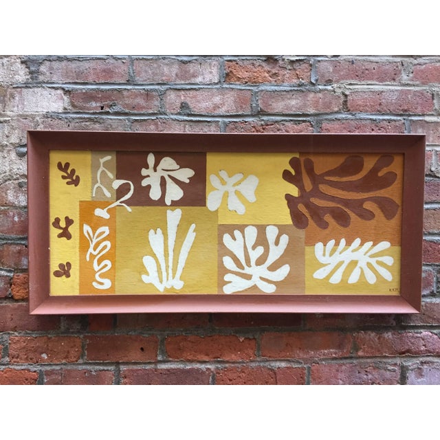 1950s Mid-Century Modern Leaf Acrylic Painting For Sale - Image 9 of 10