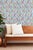 Tassel Trellis Grasscloth Wallpaper by House Party | Silk Ribbon Blue | 6 Yards For Sale - Image 4 of 8