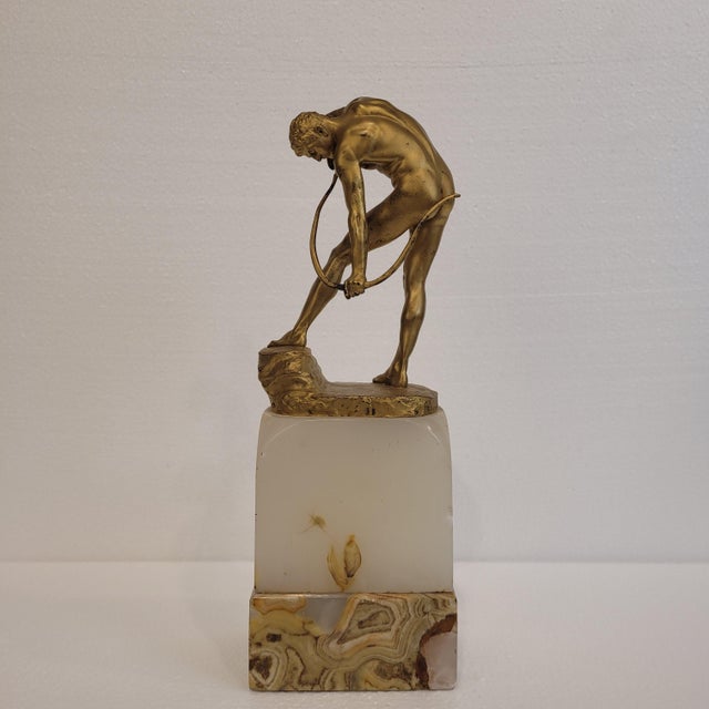 Otto Lessing, Arquero, Bronze and Onyx For Sale - Image 4 of 18