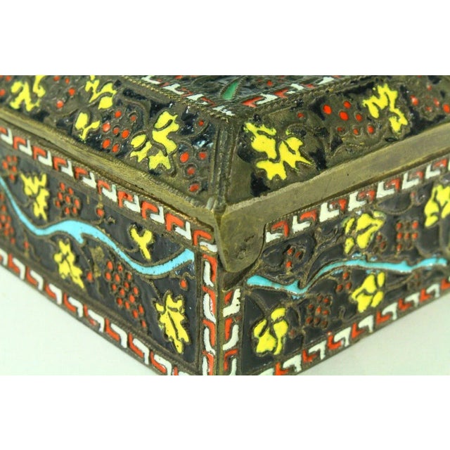 1800's Greek Celled Constantinople Patriarchate Enamel Bronze Box For Sale - Image 11 of 13