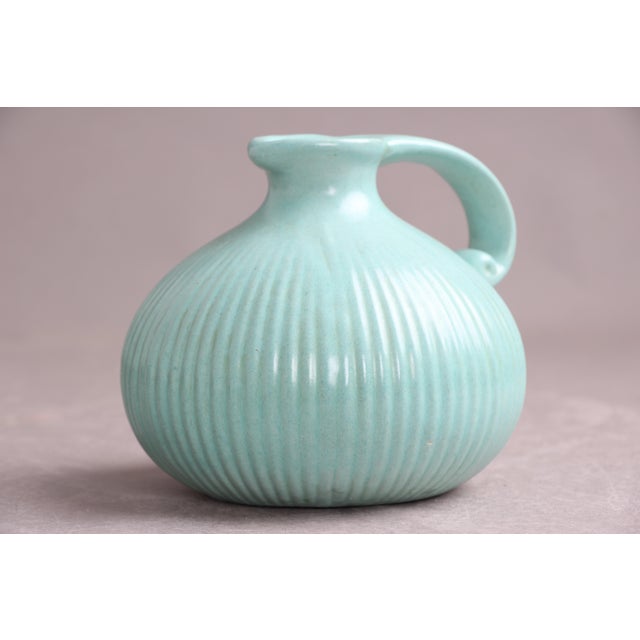 Turquoise Turquoise Jug with Handle by Michael Andersen, 1940s For Sale - Image 8 of 8
