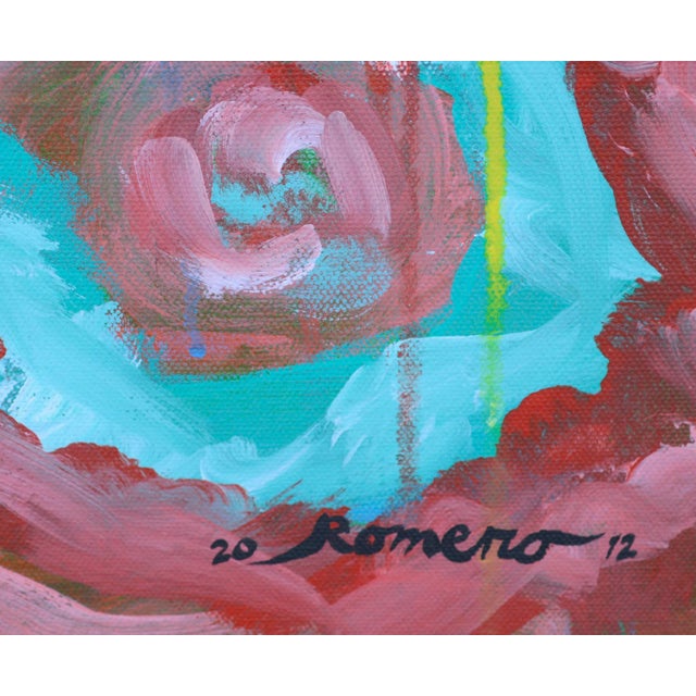 Textile Color Burst Flower Abstract by Frank Thomas Romero For Sale - Image 7 of 11