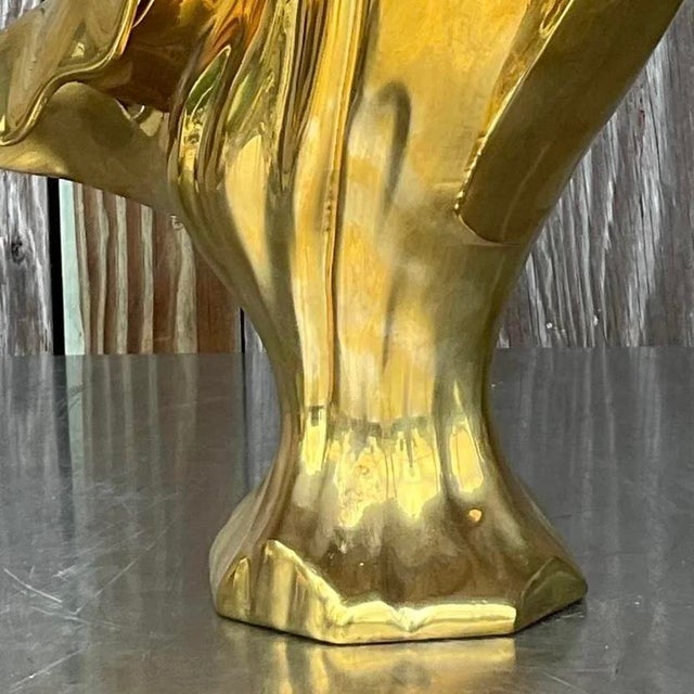 Vintage 1980s Abstract Brass Sculpture For Sale - Image 11 of 14
