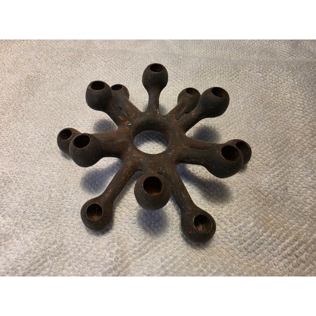 Mid-Century Modern Vintage 1960s Danish Dansk Designs Quistgaard ‘Spider’ Cast Iron Candleholder, Atomic Era Style For Sale - Image 3 of 10