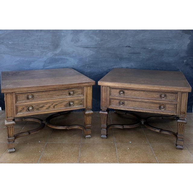 Spanish Classical Revival Style Oak Side Tables, 1940, Set of 2 For Sale - Image 4 of 14
