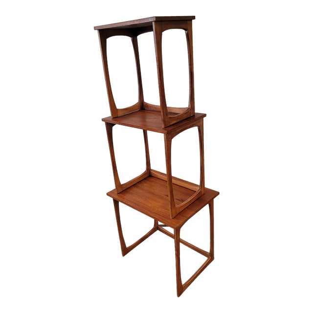 Mid-Century Danish Modern Nesting Set Teak Denmark Set 3 For Sale