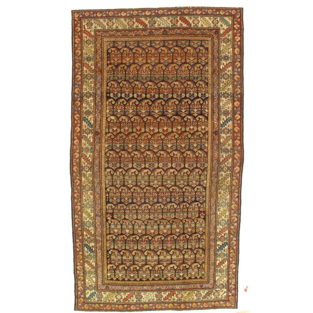 1900 - 1909 Early 20th Century Antique Hamadan Rug - 5′ × 8′9″ For Sale - Image 5 of 5