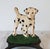 Off-white Pair of Vintage Cast Iron Dalmatian Dog Food & Water Bowl Holders For Sale - Image 8 of 13