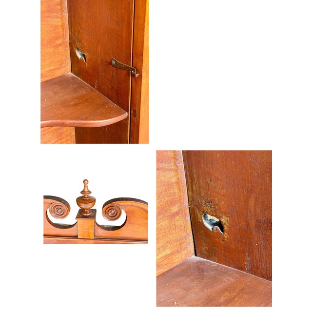 Antique Jacobean Revival Hutch Top Cabinet-Mahogany-1920s Glass Display-Cottage For Sale - Image 12 of 12