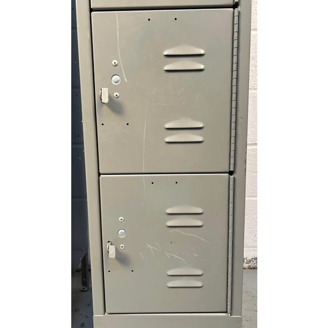 Late 20th Century Pair of Two Tall Industrial Lockers For Sale - Image 9 of 15