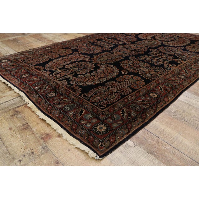 Antique Persian Sarouk Rug - 04'04 X 06'09 For Sale In Dallas - Image 6 of 9