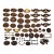 Antique Decorative Brass Metal Furniture Handles and Knobs (42 Pieces) For Sale