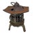 Beautiful vintage Japanese cast iron pagoda garden lantern, marked JAPAN, with a wonderfully weathered surface and...