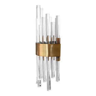 Matthew Izzo Home - Natasha Antique Brass & Acrylic Wall Sconce For Sale