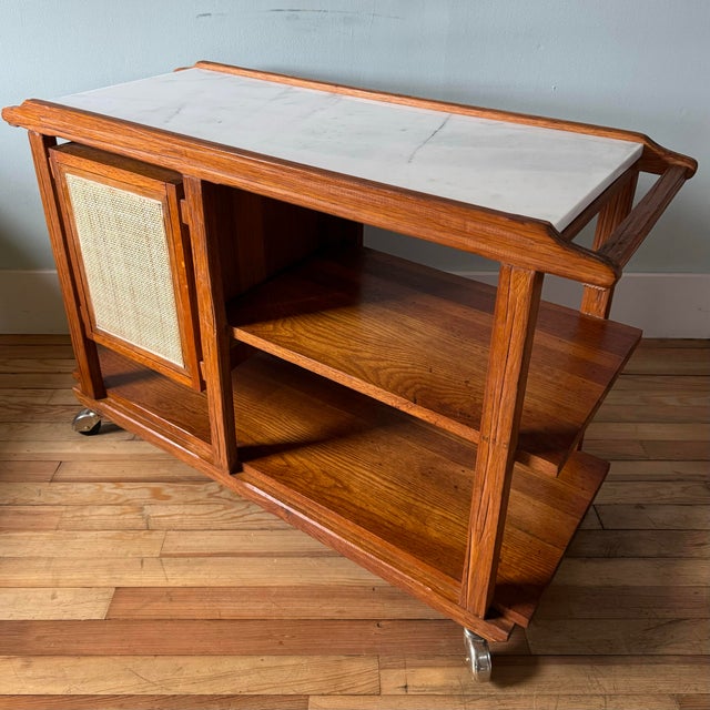 1950s Service Trolley With Marble Top For Sale In Philadelphia - Image 6 of 8