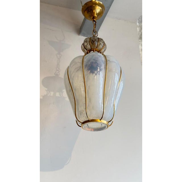 Mid-Century Murano Glass Pendant Lamp attributed to Barovier & Toso, Italy, 1960s For Sale - Image 10 of 12