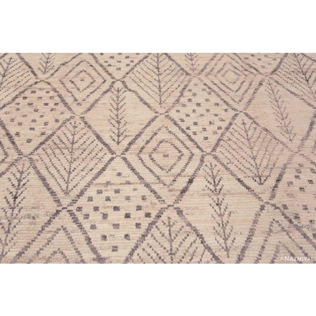 Tribal Moroccan Berber Beni Ourain Design Modern Area Rug For Sale - Image 4 of 7
