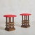 Italian Art Deco Accent Stool with Red Cushion, 1960s For Sale - Image 4 of 10
