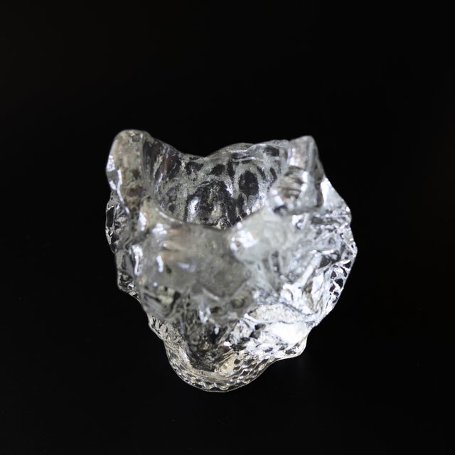 Vintage Glass Candleholder by Pertti Santalahti for Humppila, Finland For Sale - Image 4 of 5