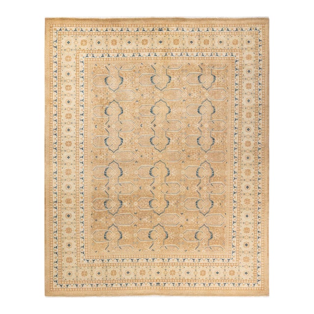 Mogul, One-of-a-Kind Hand-Knotted Area Rug - Yellow, 7' 10" x 9' 7" For Sale