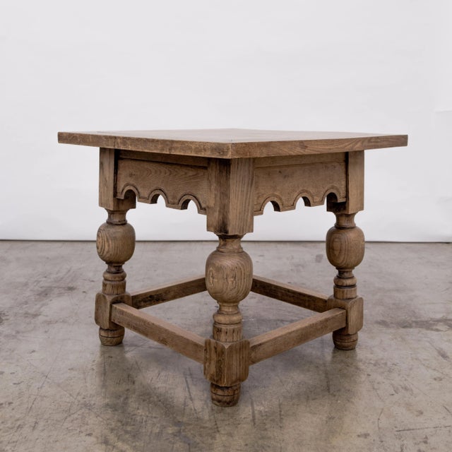 Wood 1940s Jacobean Oak Side Table For Sale - Image 7 of 9