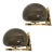 1980s Pair of Brown Glass and Brass Sconces, Mid Century Modern For Sale