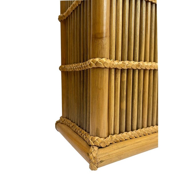Wood Modernist Table Lamps in Bamboo and Rattan Reed from Leola, 1960s, Set of 2 For Sale - Image 7 of 13