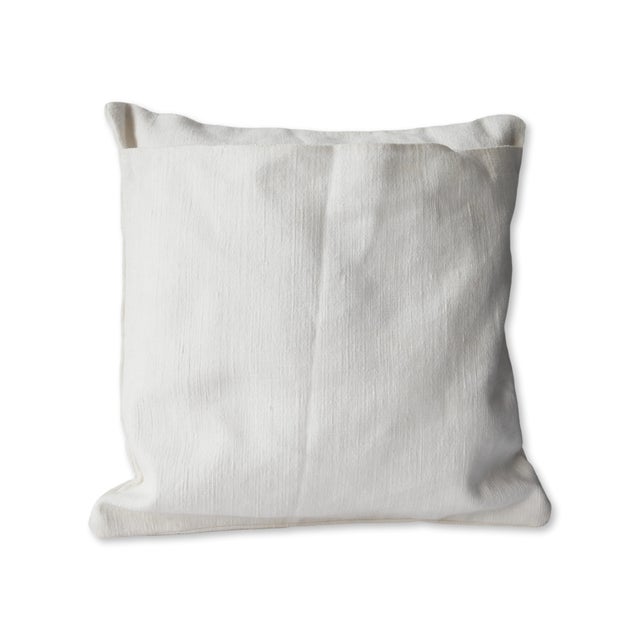 Antique French linen decorative pillow, featuring a beautifully hand-embroidered monogram 'C' on crisp white linen. The...