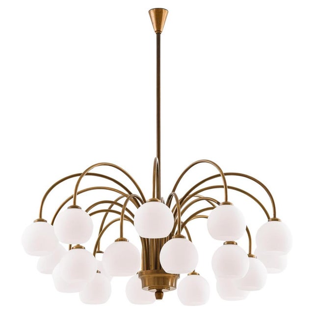 Ceiling Lamp in Brass and Glass from Fog & Mørup, 1940s For Sale - Image 10 of 10