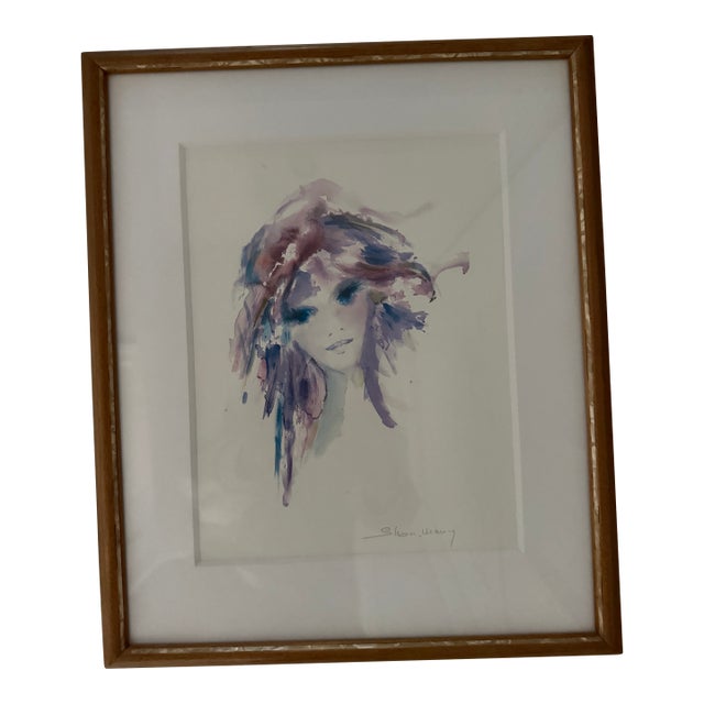 Framed Original Watercolor Artist Proof by Shan Merry Titled "Amethysta" For Sale