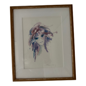 Framed Original Watercolor Artist Proof by Shan Merry Titled "Amethysta"
