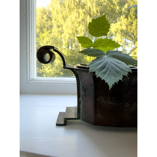Brown Swedish Grace Bronze Jardinière by Sune Bäckström, Sweden, 1920s For Sale - Image 8 of 10