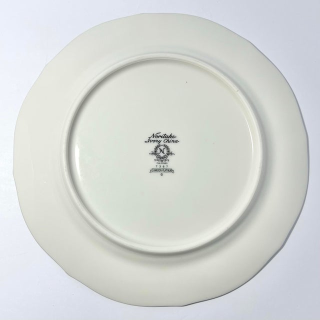 Noritake Noritake “Chandon, Platinum” Set of 8 Bone China Salad Plates For Sale - Image 4 of 4