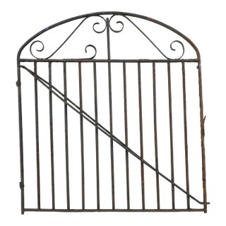 Antique Wrought Iron Arched Garden Gate For Sale