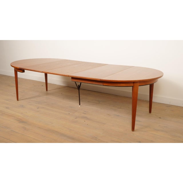 Vintage Extendable Teak Model 55 Dining Table attributed to Gunni Omann for Omann Jun, 1960s For Sale - Image 3 of 18
