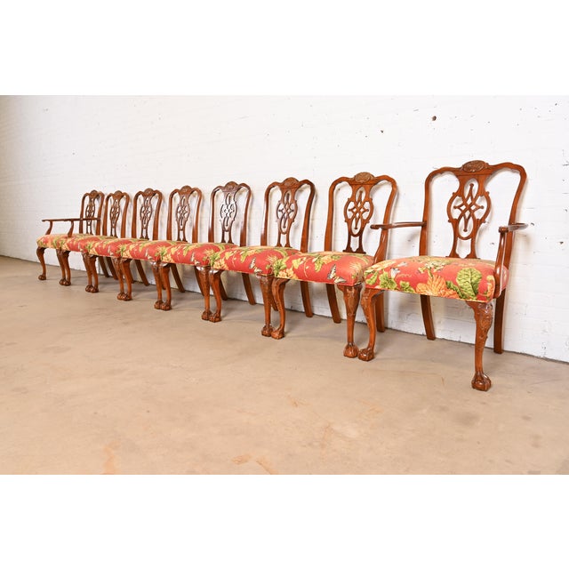 Romweber Chippendale Carved Mahogany Dining Chairs, Set of Eight For Sale - Image 12 of 12