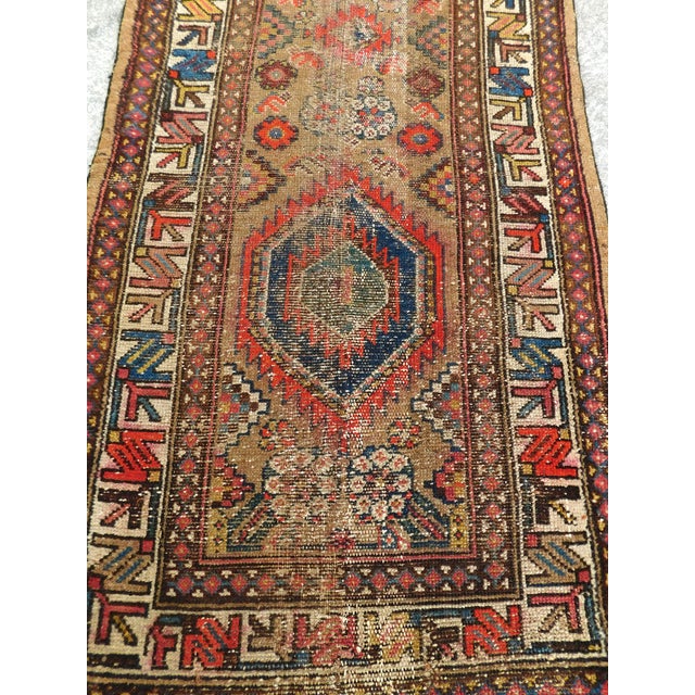 Antique Handwoven Persian Kurdish Runner Rug. 2'6"x 6'2" For Sale - Image 12 of 18