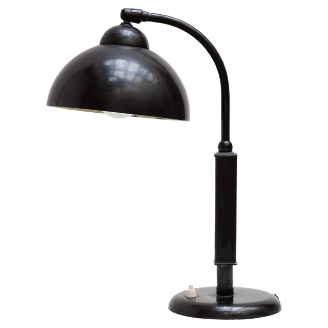 Bauhaus Black Desk Lamp by Christian Dell for Kaiser, 1930s For Sale