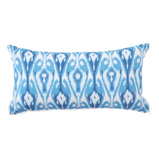 Uzbek Periwinkle Large Lumbar Pillow For Sale