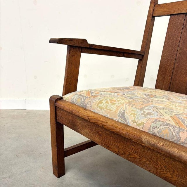 Dutch Hague School Art Deco Oak Armchair, 1920s For Sale - Image 13 of 16