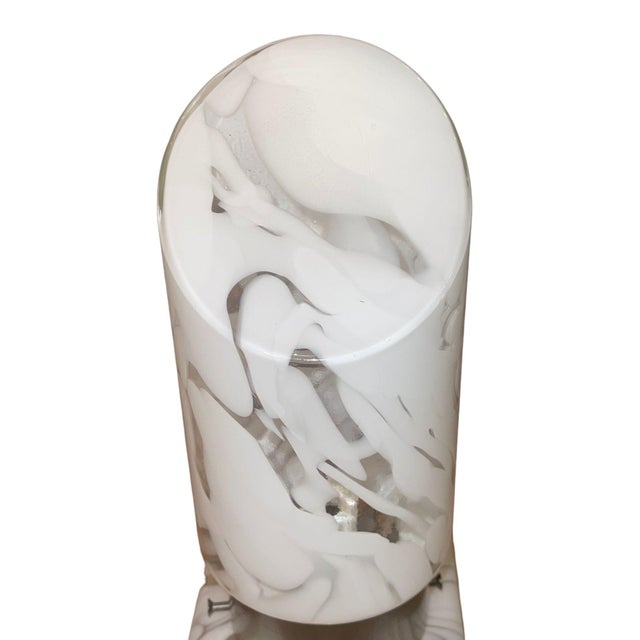 1970's Murano Art Glass Single Wall Sconce in White Mottled Glass For Sale - Image 4 of 8