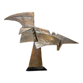 Brutalist Abstract Cast Bronze Sculpture, "The Hunter," Wilbert Verhelst (American, 1923–2012), Signed and Dated 1978 For Sale