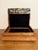 Vintage Genuine Incolay Stone Dogs Playing Poker Jewelry Chest Walnut Box With Tray For Sale - Image 4 of 7