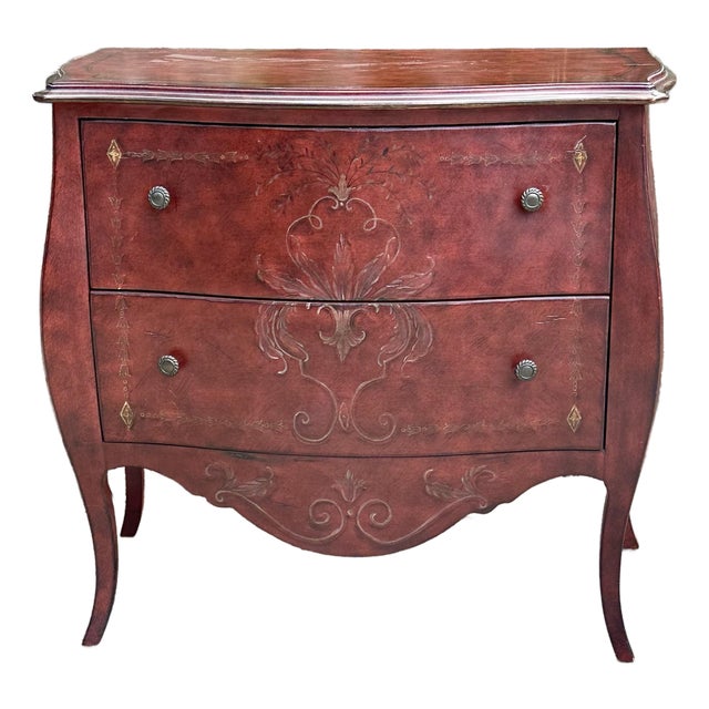 Paint Decorated Bombe Chest For Sale