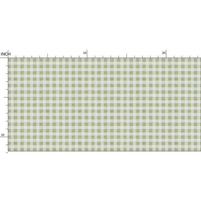 Austen Gingham Small Check Traditional Wallpaper – Thyme Green Sample For Sale In Atlanta - Image 6 of 7
